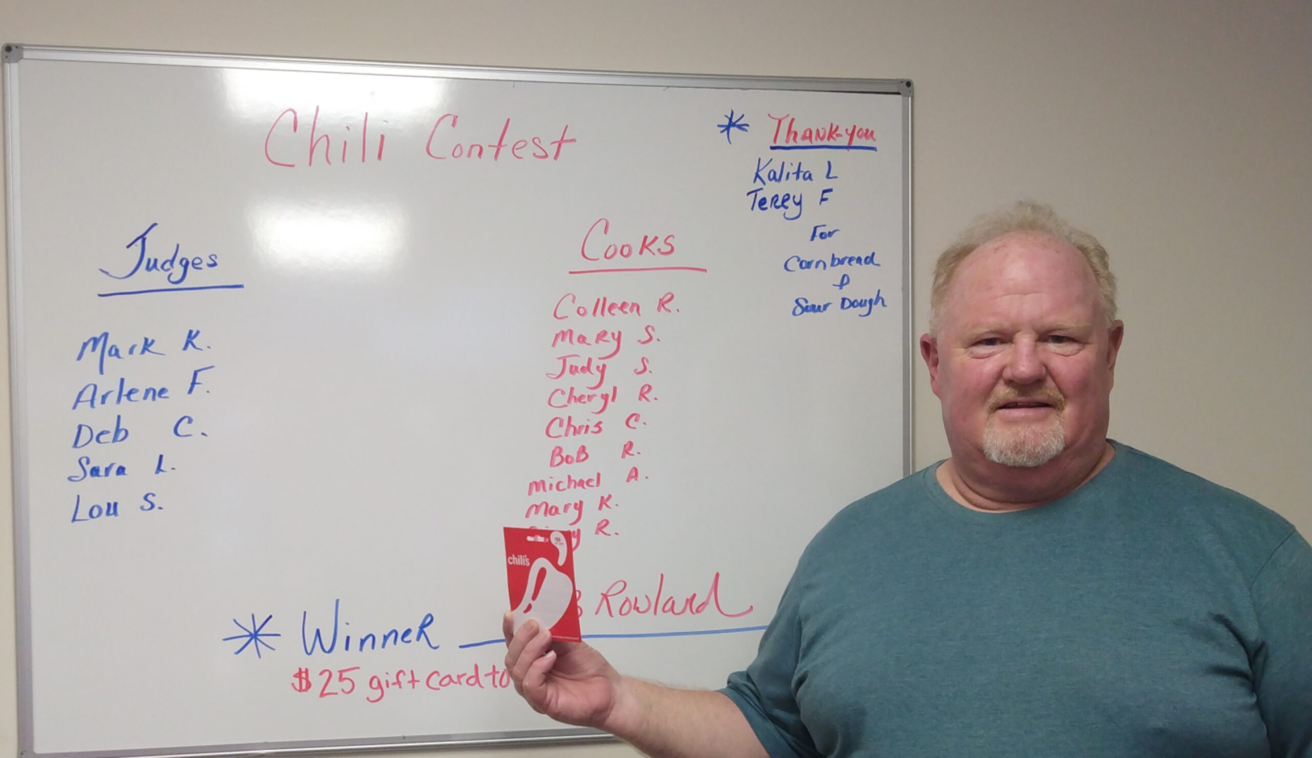 Bob wins chili cook off